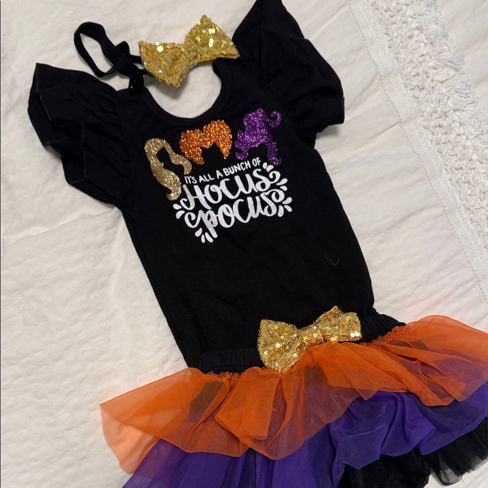 Kids Hocus Pocus Costume with Gold and Purple Accents